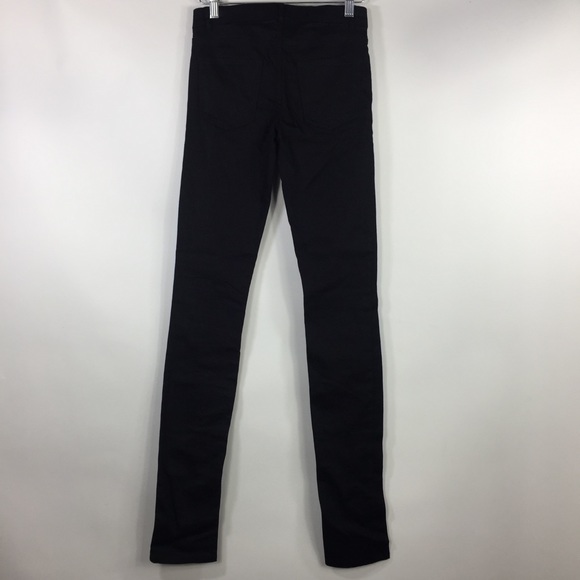 Helmut Lang Leather Panel Skinny Jeans Black 24 - Picture 11 of 16